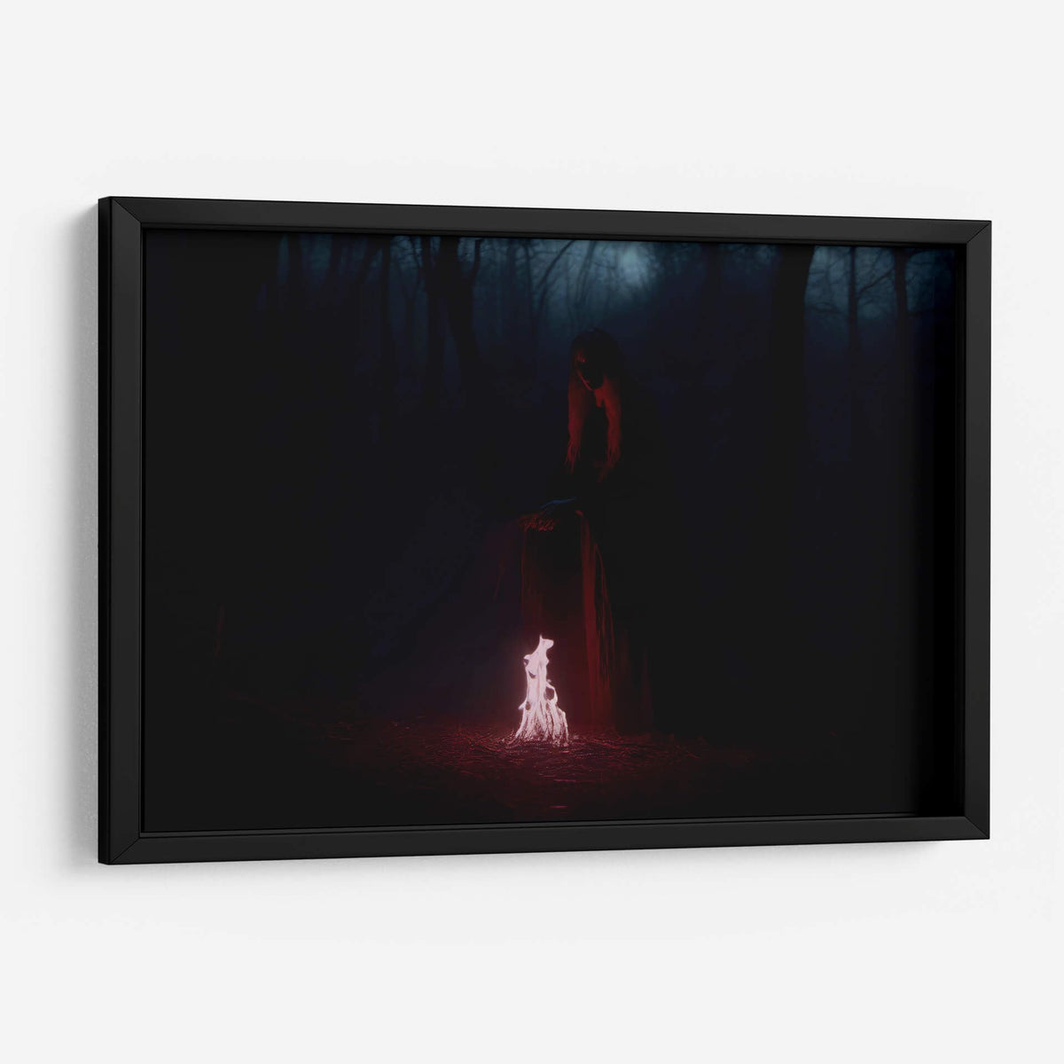 Canvas Lab | Witchcraft by Pale Blood | 48 x 32 in | Canvas Print Wall Art | Illustrations, World Culture, Silhouettes, Fantasy, Rural scenery, Villains, Halloween, Sci-Fi and Fantasy Movies, Thriller