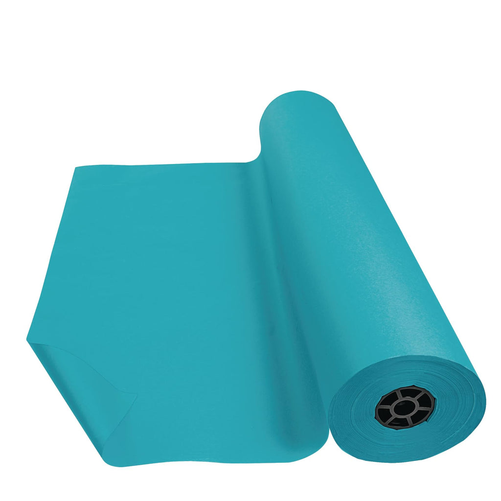 Colorations Arts and Crafts Paper Roll, 36" x 1000', Aqua, Dual Surface, Markers, Wall Art, Bulletin Board Paper, Kids Crafts