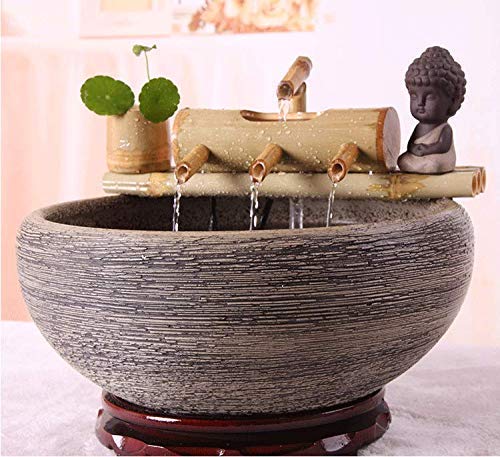 Bamboo Fountain Water Water Fountain Outdoor Japanese Gardenspout and Pump Sculptures Statues Home Decoration Arts Crafts Artwork,25Cm,Indoor Fountain Water Zen (50Cm)