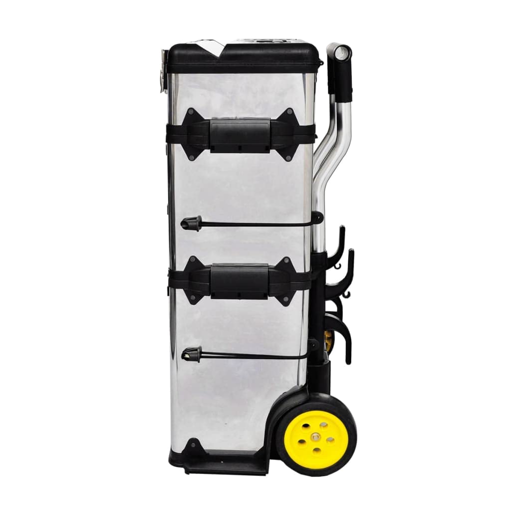 3-Part Rolling Tool Box with 2 Wheels, 3 Separable Components Including 2-Drawer Compartment and Large Bottom Box for Tools and Arts Crafts Supplies, Heavy-Duty Storage Chest