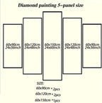 Diamond Painting Kit Deer Diamond Art Kits for Adults Animal 6 Full Drill Diamond Dots Crystal Rhinestone Gems Arts and Crafts for Home Wall Decor gifts for Women teenage girls 59x118in 5 Panel 0b-168