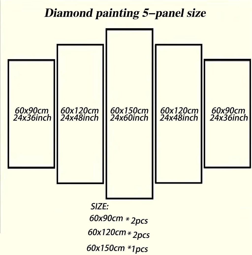 Diamond Painting Kit Animal Diamond Art Kits for Adults Landscape Full Drill Diamond Dots Crystal Gems Arts and Crafts for Home Wall Decor Gifts for Women Teenage Girls 59x118in 5 Panel 0b-1016