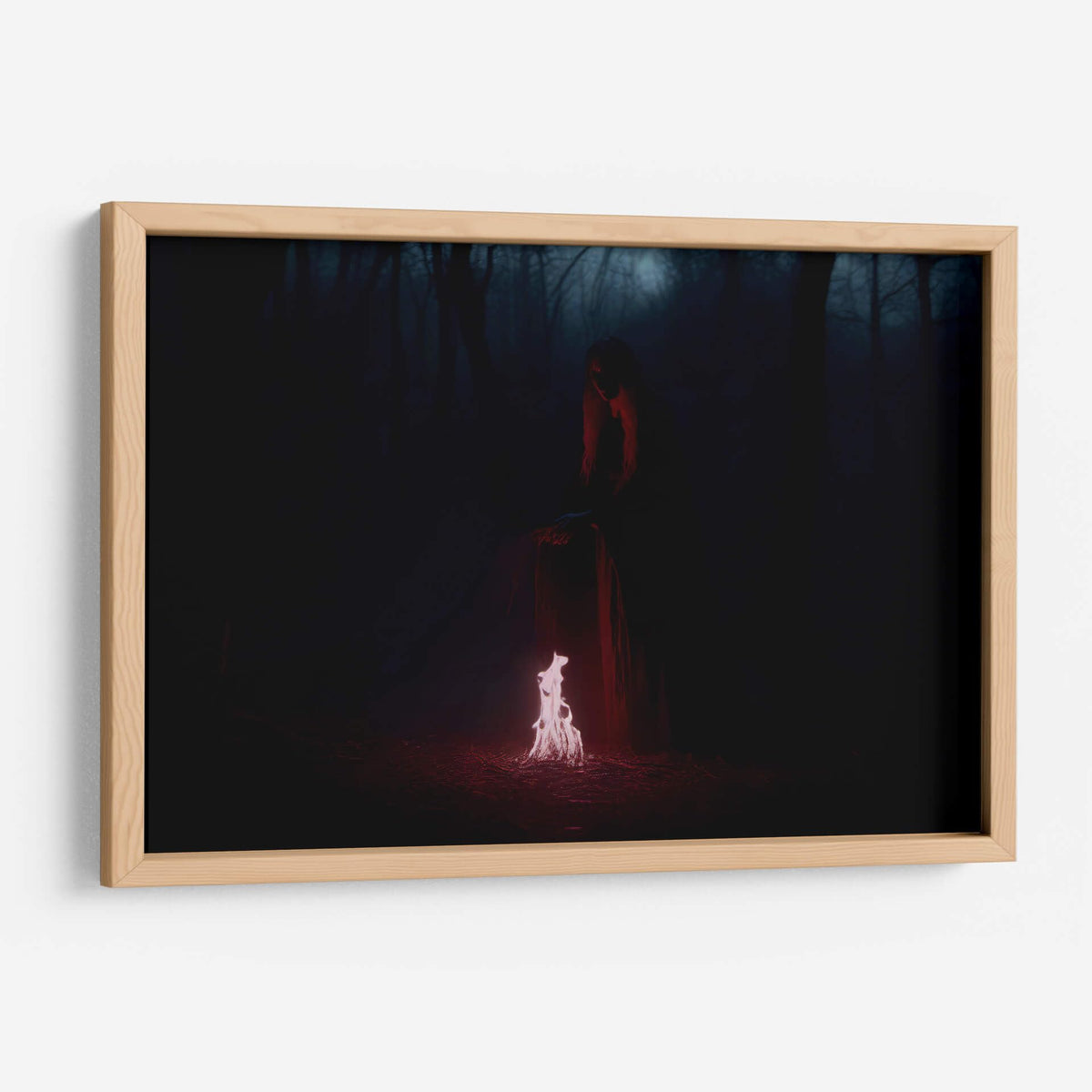 Canvas Lab | Witchcraft by Pale Blood | 48 x 32 in | Canvas Print Wall Art | Illustrations, World Culture, Silhouettes, Fantasy, Rural scenery, Villains, Halloween, Sci-Fi and Fantasy Movies, Thriller