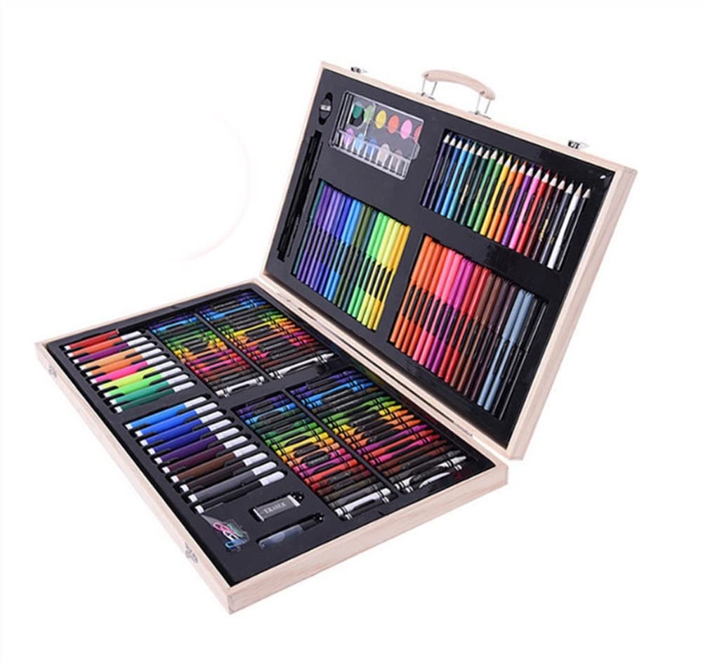 Art Supplies, 180 Piece Deluxe Wooden Art Set Crafts Drawing Painting Kit, Creative Gift Box for Teens Adults Artist Beginners, Art Kit, Art Supplies