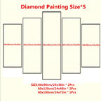 5 Panel Diamond Painting Kits 5D DIY Boat Abstract Diamond Art Kits for Adults, Full Drill Round Diamond Dots Crystal Rhinestone Gems Arts and Crafts for Home Wall Decor Gifts 120x78in E-1544
