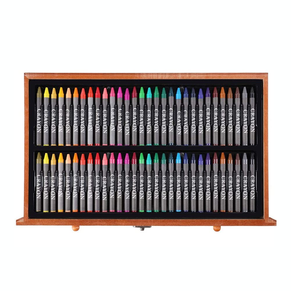 Art Supplies, 142-Piece Deluxe Wooden Art Set Crafts Kit, Oil Pastels, Colored Pencils, Watercolor Cakes, Creative Gift for Kids, Teens, Beginners Girls Boys