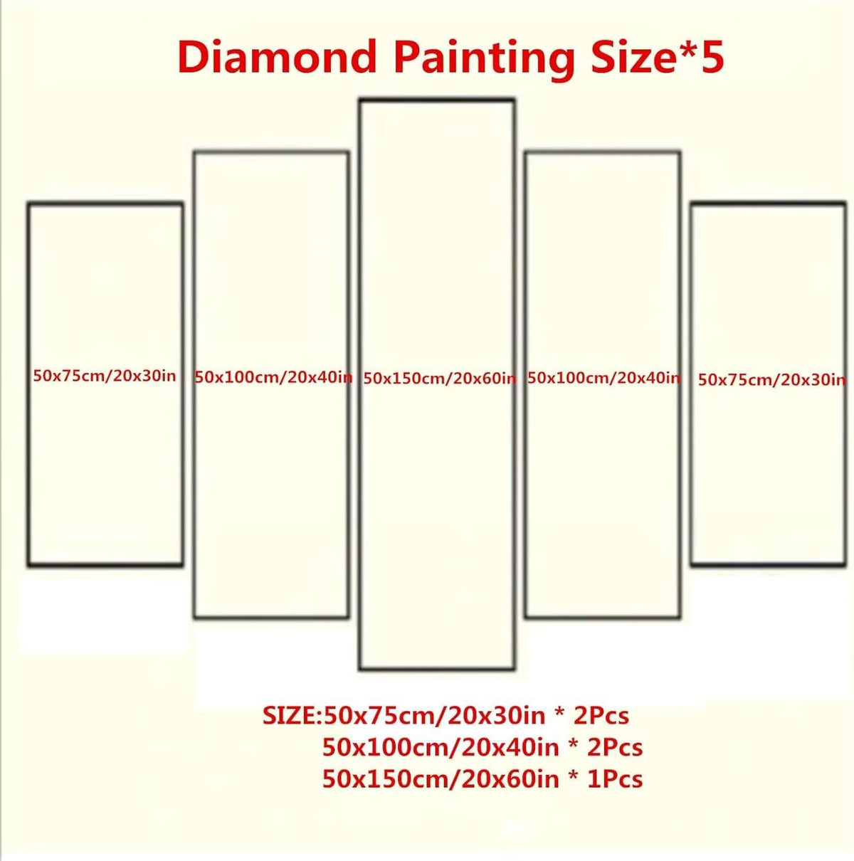 5 Pack Diamond Painting Kits Lake Plum Bossom Large Diamond Painting Kits for Adults, Crystal Gems Arts and Crafts, DIY Full Drill Embroidery Paintings for Home Wall Decor 250x150cm/100x60in q-273