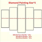 5 Pack Diamond Painting Kits Abstract Cherry Blossoms Large Diamond Painting Kits for Adults, Crystal Gems Arts and Crafts, DIY Full Drill Embroidery Paintings, for Home Decor 250x150cm/100x60in q-559