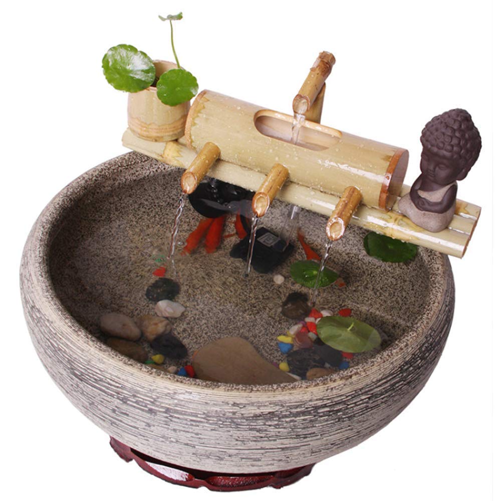 Bamboo Fountain Water Water Fountain Outdoor Japanese Gardenspout and Pump Sculptures Statues Home Decoration Arts Crafts Artwork,25Cm,Indoor Fountain Water Zen (50Cm)