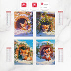 4 Pack Animal Diamond Art Kits for Adults 24x36inch 5D Gem Paint by Numbers Kit for Adults, Full Drill Fox Diamond Painting Kits for Beginners, DIY Wall Art Crystal Painting Craft Kits Gifts O-152y