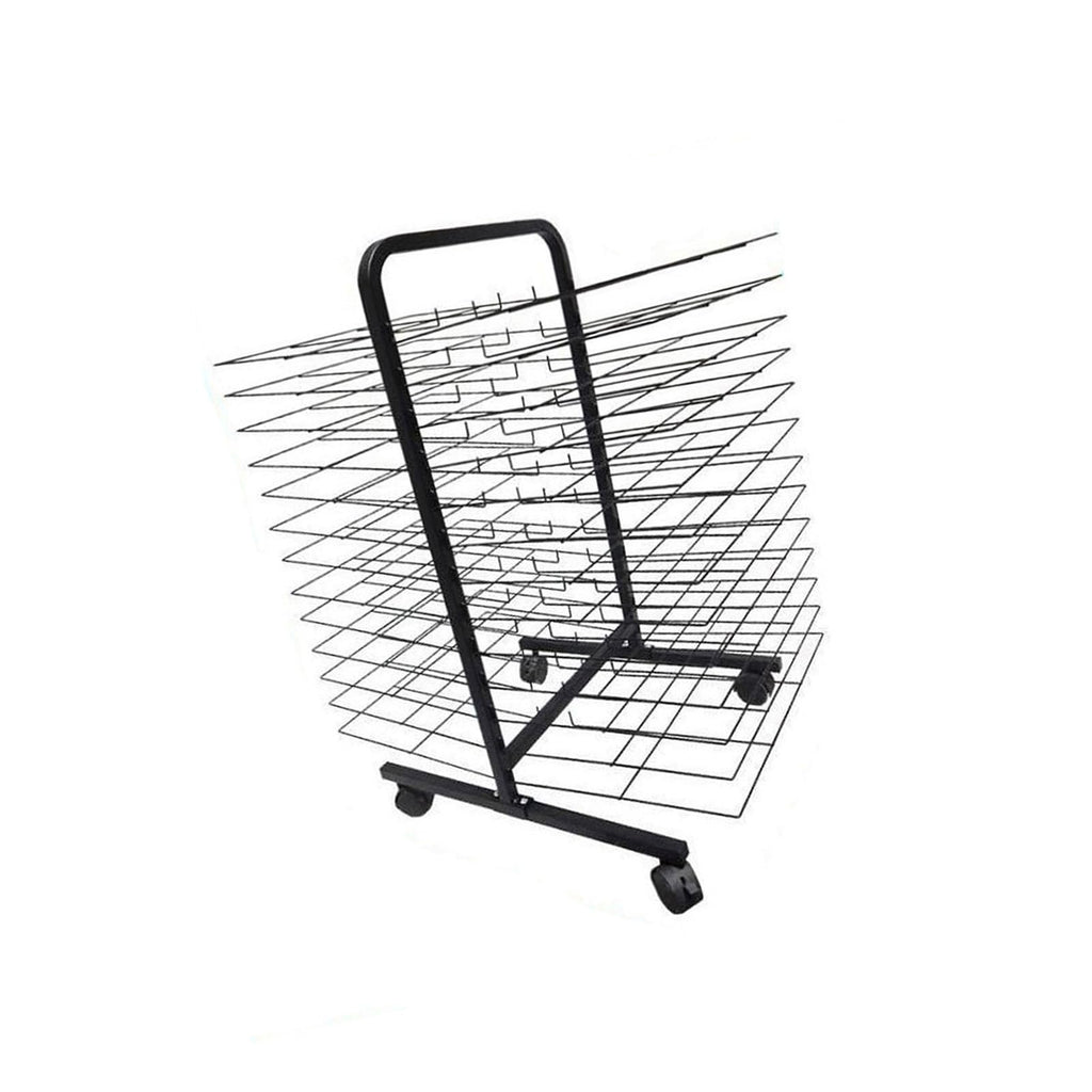 26 Tier Mobile Art Drying Rack Removable Metal Shelves,Lockable Wheels Space-Saving Storage for Classrooms,Studios,and Craft Rooms