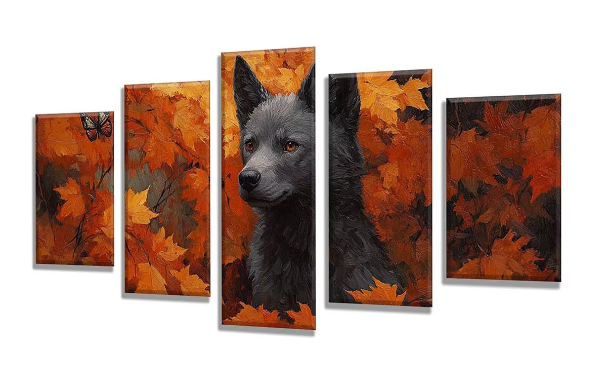 Diamond Painting Animal Dog 5 Panel Diamond Art Kits for Adults, 5D DIY Full Drill Rhinestone Embroidery Paintings, Cross Stitch Crystal Art Paint by Numbers Crafts, Home Decor Gifts 109x65in q-10548