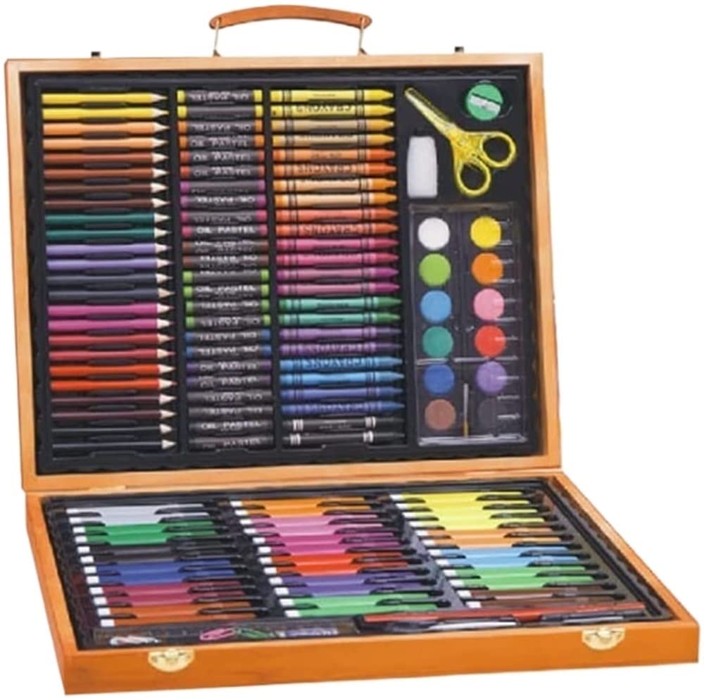 Art Supplies, 150 Pieces Wooden Art Set Crafts Drawing Painting Kit, Portable Art Case Art Kit Includes Crayons, Oil Pastels, Colored Pencils, Sketch Pencils, Paint Brush