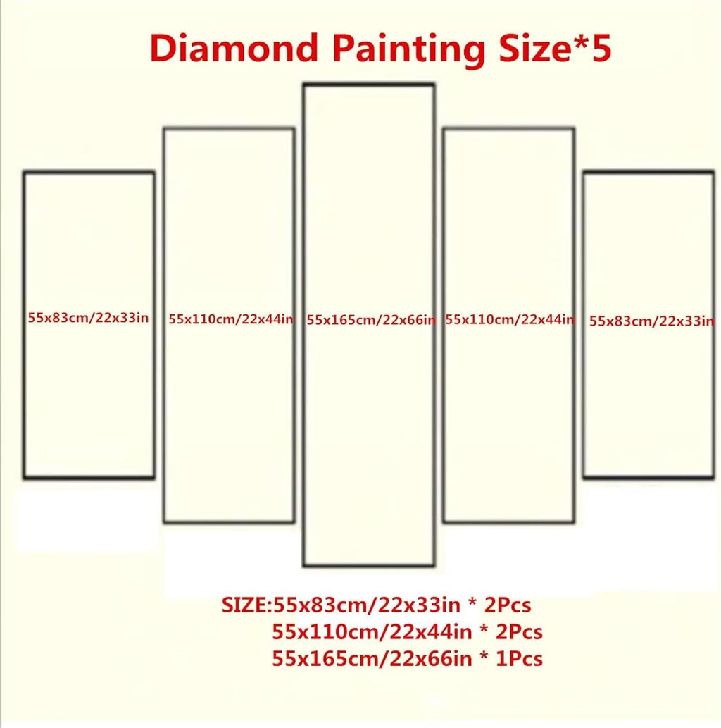 Diamond Painting Dog Girl 5 Panel Diamond Art Kits for Adults, 5D DIY Full Drill Rhinestone Embroidery Paintings, Cross Stitch Crystal Art Paint by Numbers Crafts for Home Decor Gifts 109x65in q-9778