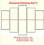 Diamond Painting Dog Girl 5 Panel Diamond Art Kits for Adults, 5D DIY Full Drill Rhinestone Embroidery Paintings, Cross Stitch Crystal Art Paint by Numbers Crafts for Home Decor Gifts 109x65in q-9778