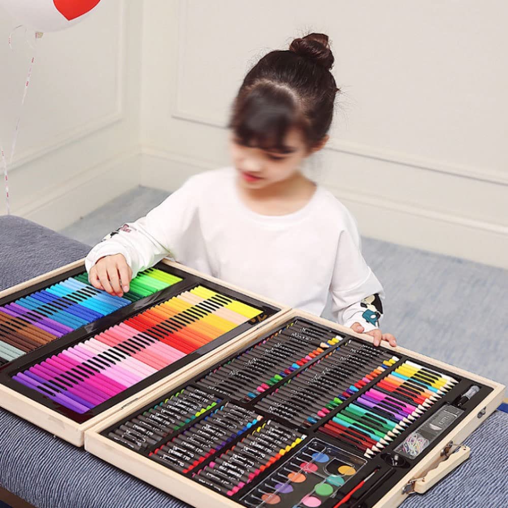 Art Supplies, 251-Pack Deluxe Wooden Art Set Crafts Drawing Painting Coloring Supplies Kit, Creative Gift Box for Adults Artist Beginners Kids Girls