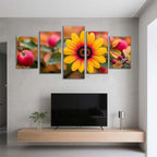 5 Pack Diamond Painting Kits Fruit Flower Large Diamond Painting Kits for Adults, Crystal Rhinestone Gems Arts and Crafts, DIY Full Drill Embroidery Paintings, Home Decor 250x150cm/100x60in q-2330