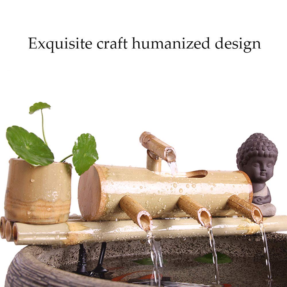 Bamboo Fountain Water Water Fountain Outdoor Japanese Gardenspout and Pump Sculptures Statues Home Decoration Arts Crafts Artwork,25Cm,Indoor Fountain Water Zen (50Cm)