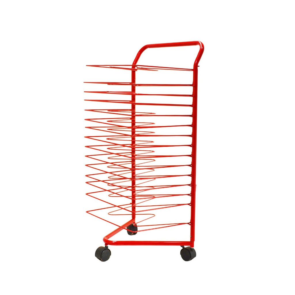 16-Tier Art Drying Rack Trolley Storage Display Stand for Posters Paintings and Crafts - Ideal for Studios Kindergartens Galleries Home Use,43x85x32cm