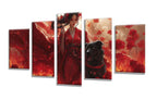Diamond Painting Dog Girl 5 Panel Diamond Art Kits for Adults, 5D DIY Full Drill Rhinestone Embroidery Paintings, Cross Stitch Crystal Art Paint by Numbers Crafts for Home Decor Gifts 109x65in q-9778