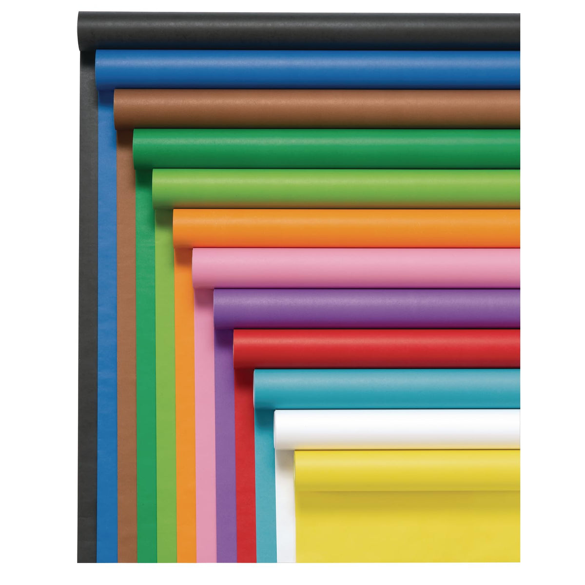 Colorations Prima-Color Fade-Resistant Paper Roll, Set of 12 Colors