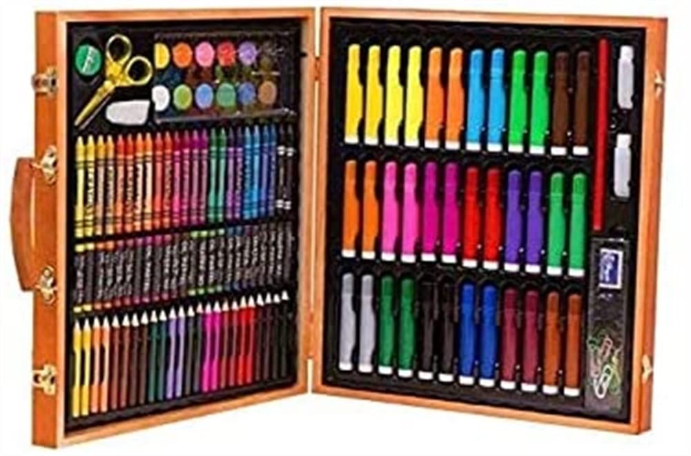 Art Supplies, Drawing Art Set, 150 Pieces Wooden Art Set Crafts Drawing Painting Kit, Portable Art Case Art Kit Includes Crayons, Colored Pencils, Creative Gift for Kids, Adults