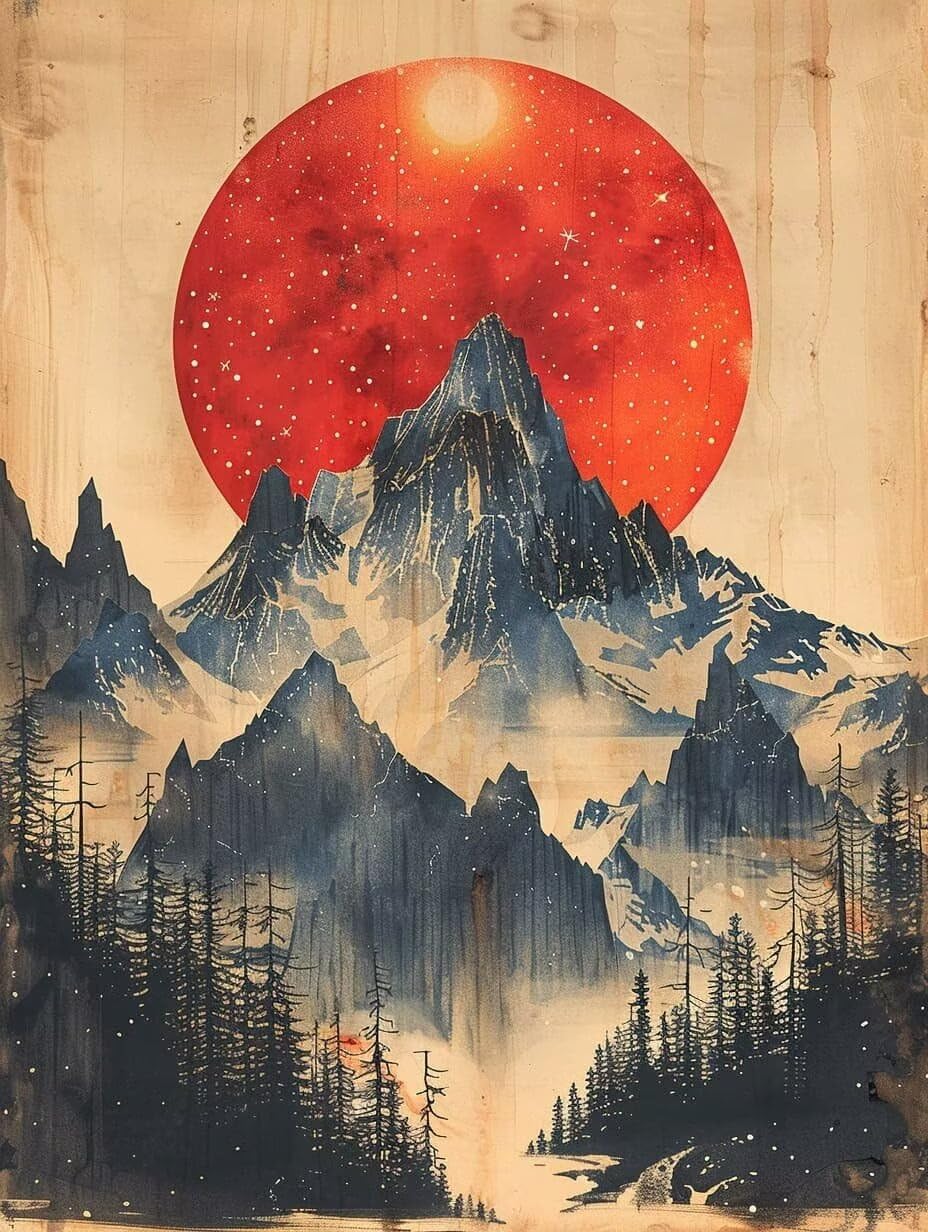 Diamond Art Japan Diamond Painting Landscape Dimond Art Painting for Adults Beginners, 5D Crystal Gem Crafts Mosaic Kits for Adults Hobbies for Women Gifts, Room Decor, 36 x 48 Inch Canvas -zjn2506K8