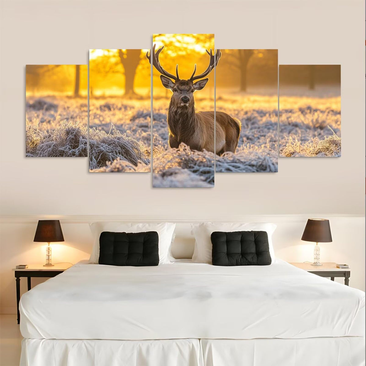 Diamond Painting Kit Deer Diamond Art Kits for Adults Animals 8 Full Drill Diamond Dots Crystal Rhinestone Gems Arts and Crafts for Home Decor Gifts for Women Teenage Girls 59x118in 5 Panel 0b-1132
