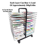 26 Tier Mobile Art Drying Rack Removable Metal Shelves,Lockable Wheels Space-Saving Storage for Classrooms,Studios,and Craft Rooms