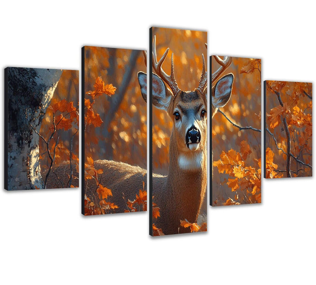Diamond Painting Kit Deer Diamond Art Kits for Adults Animal 6 Full Drill Diamond Dots Crystal Rhinestone Gems Arts and Crafts for Home Wall Decor gifts for Women teenage girls 59x118in 5 Panel 0b-168