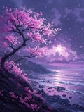 Cherry Blossoms Diamond Art Kits for Adults Beginners, Ocean Diamond Painting Large 36x48inch, 5D Gem Art Crafts for Adults Mosaic Kits, Full Drill Square Dimond Crystal Paintings, Home Decor -zjn26TX