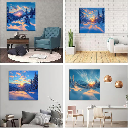 5D Diamond Painting Snow Scenery Diamond Art Kits 32 x 32 in S-884