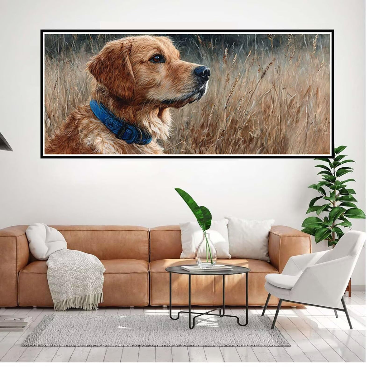 Animal Diamond Painting Kit, Dog Diamond Art Kits for Adults Beginner 5D DIY Full Drill Round Rhinestone Gem Art Crafts for Adults with Complete Tools for Home Decor, Gifts 36X72Inch -yym2603OU