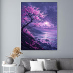 Cherry Blossoms Diamond Art Kits for Adults Beginners, Ocean Diamond Painting Large 36x48inch, 5D Gem Art Crafts for Adults Mosaic Kits, Full Drill Square Dimond Crystal Paintings, Home Decor -zjn26TX
