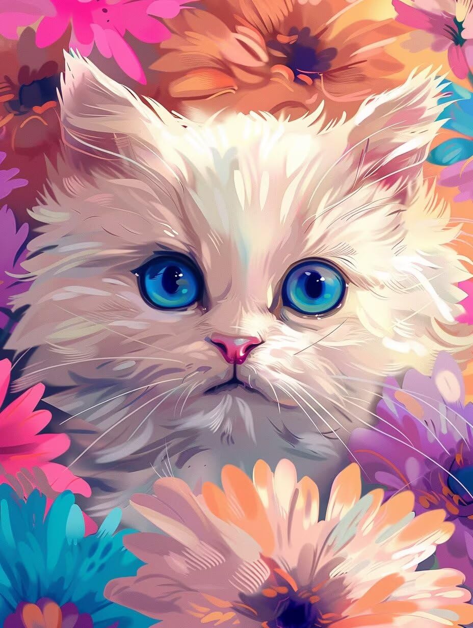 Diamond Art Kits for Adults Cat, 5D Diamond Painting 36x48in, V-1705
