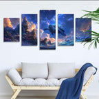 5 Pack Diamond Painting Kits Sea Turtles Landscape Large Diamond Painting Kits for Adults, Crystal Gems Arts and Crafts, DIY Full Drill Embroidery Paintings, for Home Decor 300x180cm/120x78in q-10868