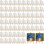 300pcs/150 Pack Mini Canvas with Easel for Painting Wood 6 x 6 Inch