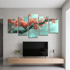5 Pack Diamond Painting Kits Tree Plum Bossom Large Diamond Painting Kits for Adults, Crystal Gems Arts and Crafts, DIY Full Drill Embroidery Paintings for Home Wall Decor 250x150cm/100x60in q-6499