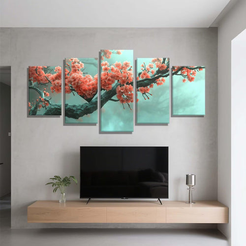 5 Pack Diamond Painting Kits Tree Plum Bossom Large Diamond Painting Kits for Adults, Crystal Gems Arts and Crafts, DIY Full Drill Embroidery Paintings for Home Wall Decor 250x150cm/100x60in q-6499