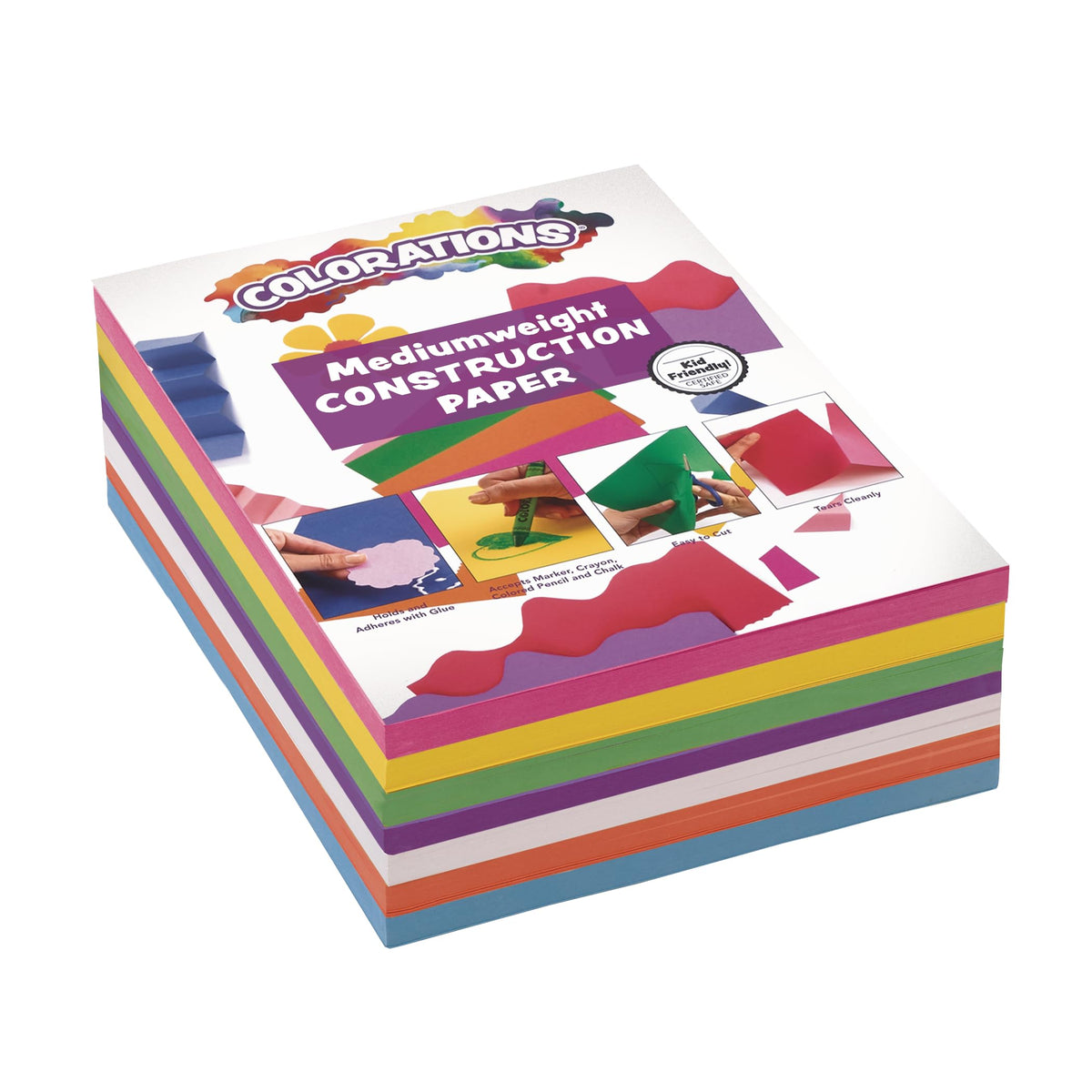 Colorations Bright Construction Paper Smart Pack - (Pack of 6)