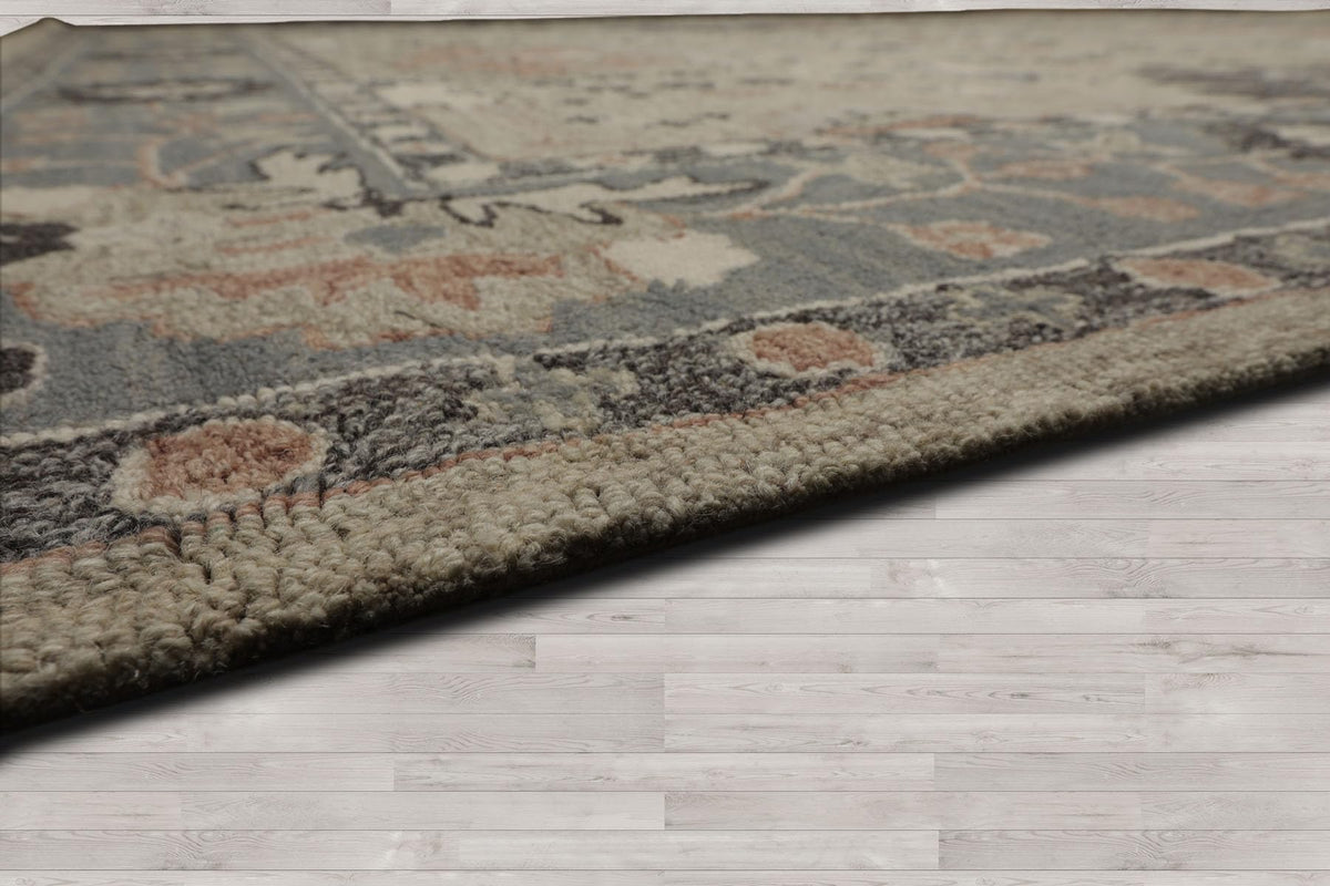 5x8 Rectangular Hand Hooked Handmade Sage Transitional Arts & Crafts Wool Oriental Area Rug Perfect for Living Room, Kitchen, Bedroom, Home Office, Dining Room