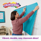 Colorations Arts and Crafts Paper Roll, 36" x 1000', Aqua, Dual Surface, Markers, Wall Art, Bulletin Board Paper, Kids Crafts
