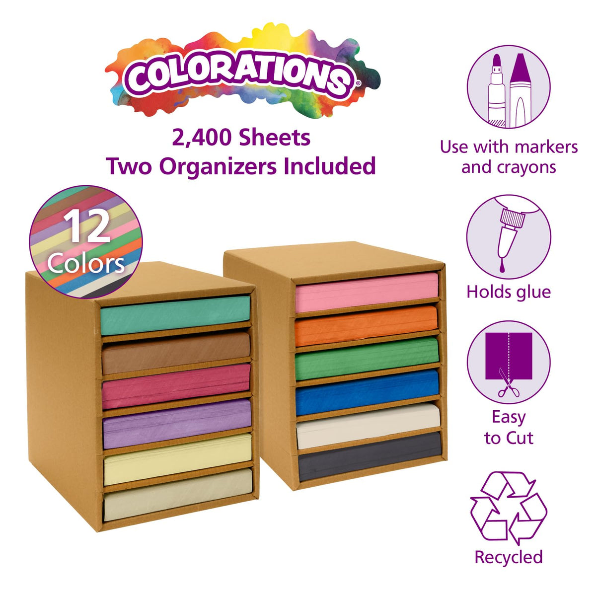 Colorations Lightweight Construction with Organizers, 2,400 Sheets