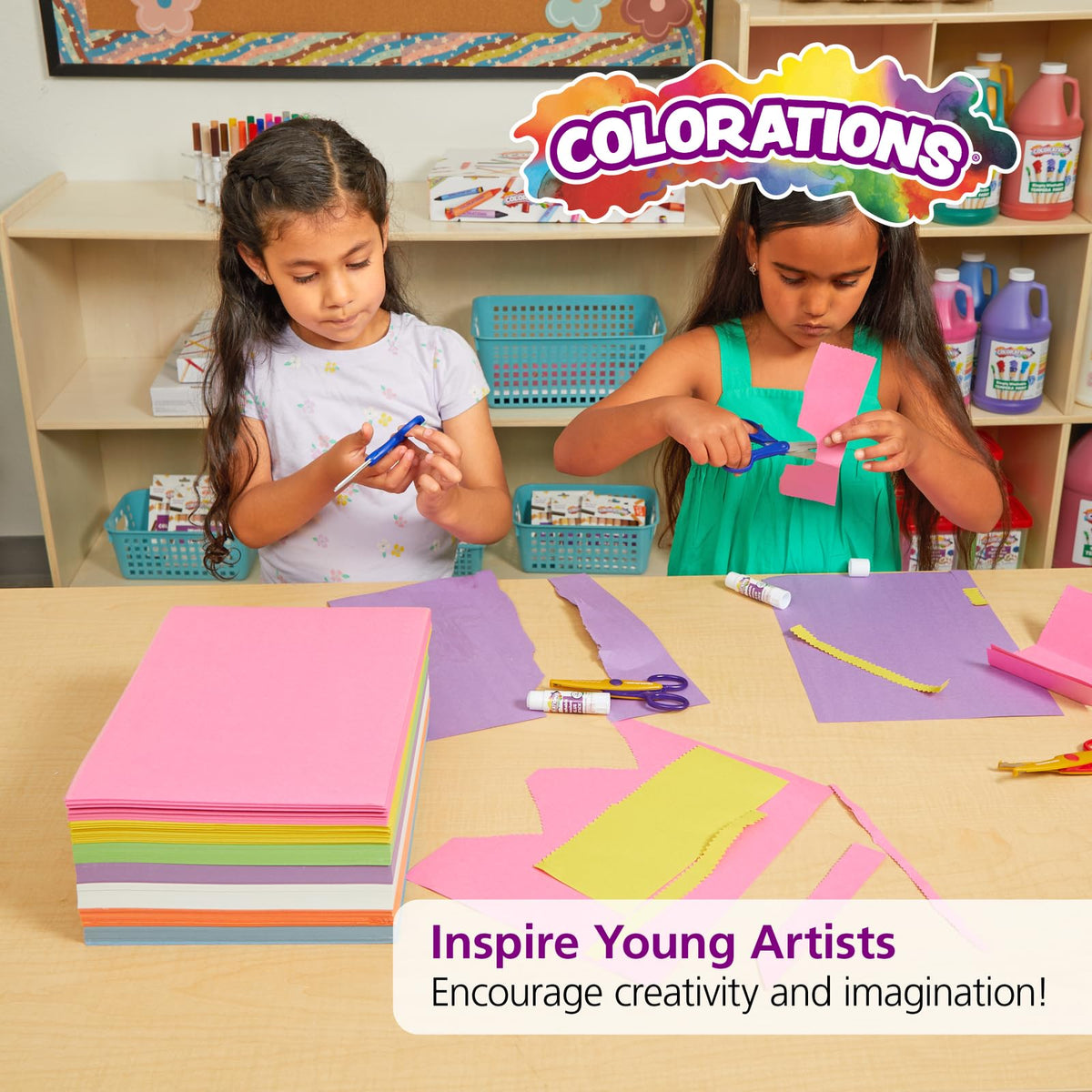 Colorations Bright Construction Paper Smart Pack - (Pack of 6)