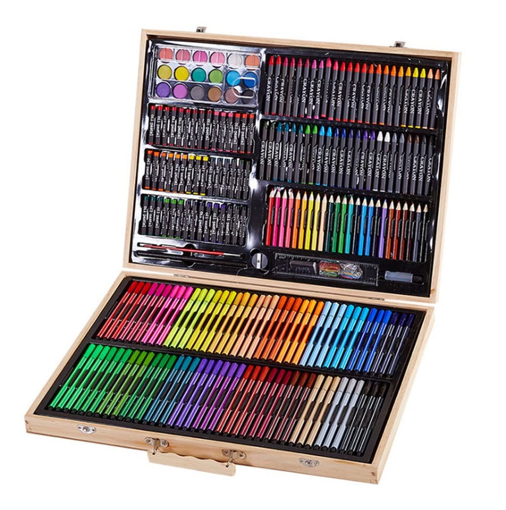 Art Supplies, 251-Pack Deluxe Wooden Art Set Crafts Drawing Painting Coloring Supplies Kit, Creative Gift Box for Adults Artist Beginners Kids Girls