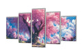 5 Pack Diamond Painting Kits Abstract Cherry Blossoms Large Diamond Painting Kits for Adults, Crystal Gems Arts and Crafts, DIY Full Drill Embroidery Paintings, for Home Decor 250x150cm/100x60in q-559