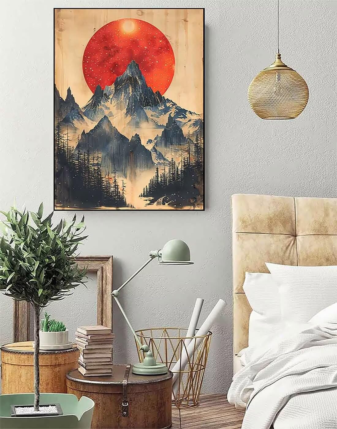 Diamond Art Japan Diamond Painting Landscape Dimond Art Painting for Adults Beginners, 5D Crystal Gem Crafts Mosaic Kits for Adults Hobbies for Women Gifts, Room Decor, 36 x 48 Inch Canvas -zjn2506K8