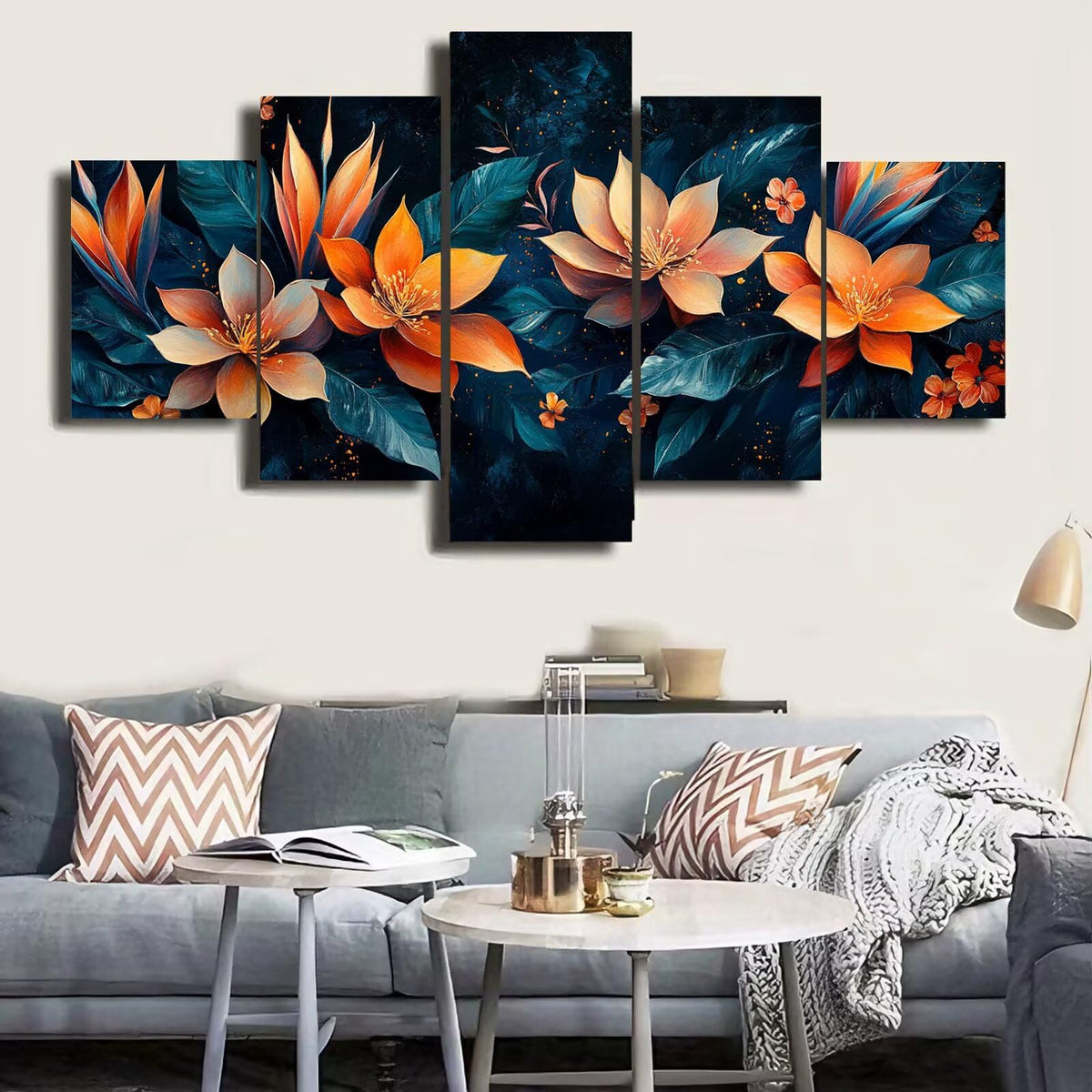 Diamond Painting Kit Flower Diamond Art Kits for Adults Tropical Full Drill Diamond Dots Crystal Rhinestone Gems Arts and Crafts for Home Decor Gifts for Women Teenage Girls 59x118in 5 Panel 0b-652
