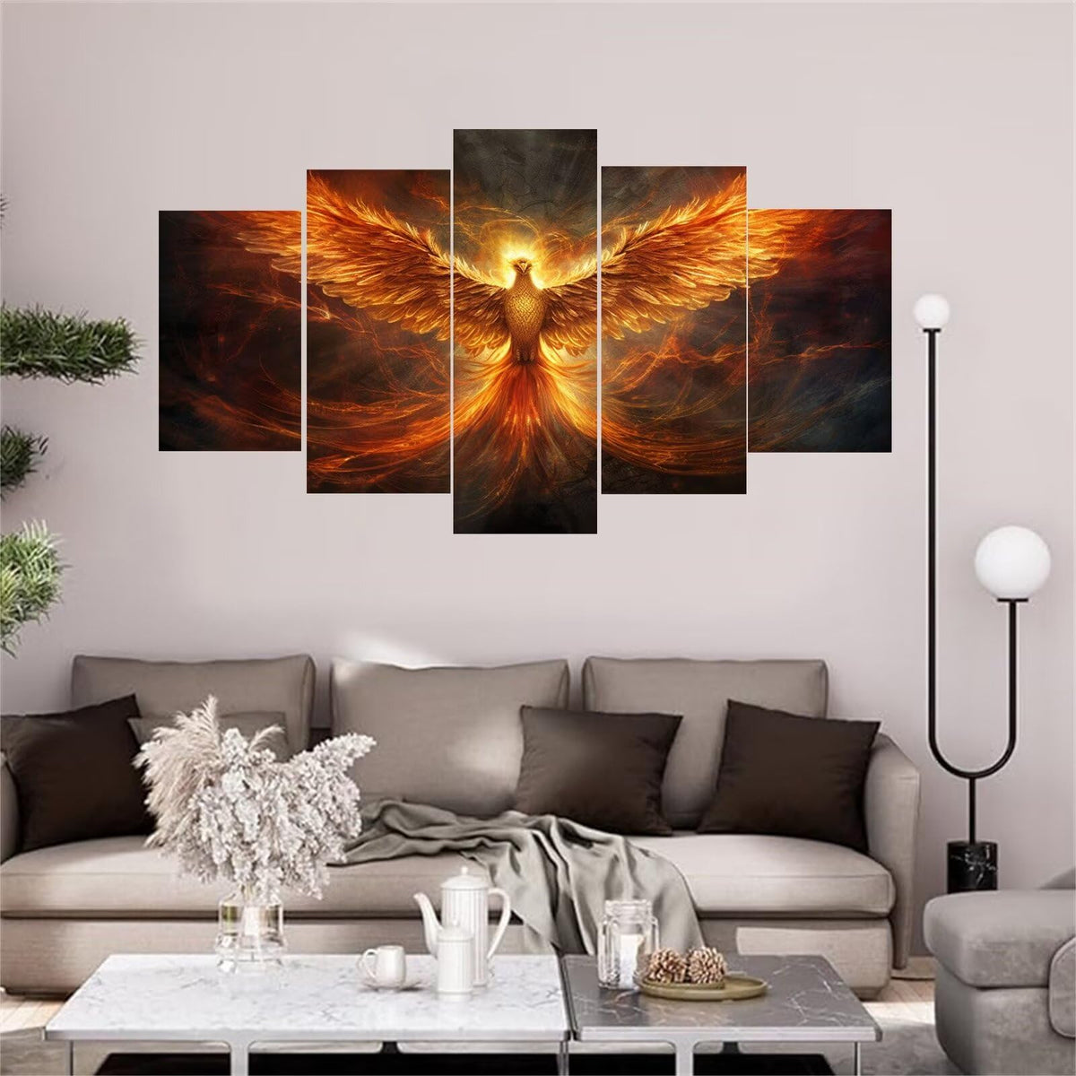 Diamond Art Train Tree 5D Diamond Painting 5 Panel Large Diamond Painting Kits, Paint by Numbers Kit for Adults Beginners Arts & Crafts for Home Wall Art Painting Decor 250x150cm/100x60in E-4555