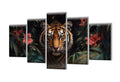 5 Pack Diamond Painting Kits Flower Tiger Large Diamond Painting Kits for Adults, Crystal Rhinestone Gems Arts and Crafts, DIY Full Drill Embroidery Paintings, Home Decor 250x150cm/100x60in q-2011